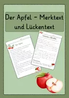 Vorschau - Arbeitsblätter - Merk- und Lückentext Apfel - Deckblatt