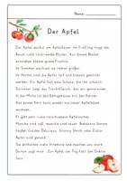 Vorschau - Arbeitsblätter - Merk- und Lückentext Apfel - Seite 1