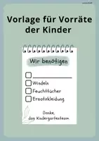 Vorschau - Anderer Materialtyp - Vorlage für den Vorratsschrank der Kinder: Wir benötigen....! - Deckblatt