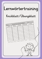 Vorschau - Arbeitsblätter - tägliches Lernwörter- Merkwörtertraining - Knickblatt - Deckblatt