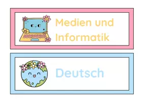 Vorschau - Präsentationen/Tafelbilder - Tagestransparenz "Kawaii" editierbar - Seite 1