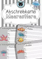 Vorschau - Arbeitsblätter - Abschreibkartei Meerestiere - Meeresbewohner - Deckblatt