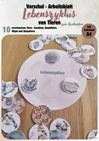 Vorschau - Arbeitsblätter - Bilder- Lebenszyklus für Kinder - 10 verschiedene Tiere, Vorschule, Kindergarten Bildungsaktivitäten - Deckblatt