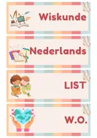 Voorbeeld - kaartjes dagindeling - Voorblad