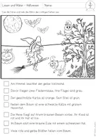 Vorschau - Arbeitsblätter - Lesen und Malen - Halloween - Seite 2
