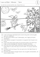 Vorschau - Arbeitsblätter - Lesen und Malen - Halloween - Seite 3