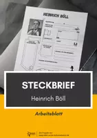 Vorschau - Arbeitsblätter - Heinrich Böll - Steckbrief - Deckblatt