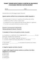anteprima - Compiti in classe/Test - Prefissi e suffissi: analizzare parole derivate - Pagina 1