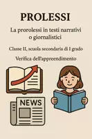 anteprima - Compiti in classe/Test - Analizziamo la prolessi nei testi - Pagina di copertina