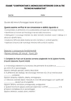 anteprima - Compiti in classe/Test - Monologo interiore vs altre tecniche narrative - Pagina 1