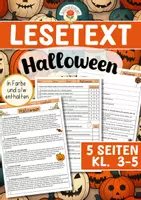 Vorschau - Arbeitsblätter - Lesetext - Halloween (Klasse 3-5) - Deckblatt