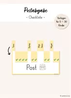 Vorschau - Lehrpläne/Lehrermaterial - Postabgabe - Checkliste für Zettelrückgabe - Deckblatt