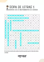 Vista previa - Hojas de trabajo - Sopas de Músico-Letras: Las Familias de Instrumentos - página 2