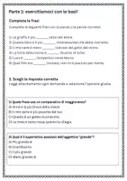 anteprima - Esercizi - Gradi di comparazione: comparativo vs superlativo - Pagina 1