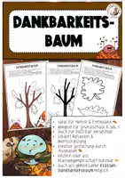 Vorschau - Arbeitsblätter - Dankbarkeitsbaum Deutsch Grundschule Sek I DaZ - Deckblatt
