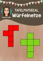 Vorschau - Mal- und Bastelvorlagen - Würfelnetze: Tafelmaterial - Deckblatt