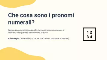 anteprima - Presentazioni / Lavagne - Confrontare i pronomi numerali con aggettivi numerali per capirne la differenza. - Pagina 2