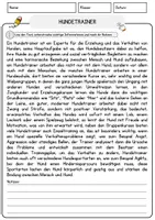 Vorschau - Arbeitsblätter - Hundetrainer Arbeitsblätter mit Fragen + Lösungen Deutsch DaZ Grundschule AB - Seite 1