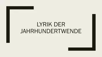 Vorschau - Stundenentwürfe - Lyrik der Jahrhundertwende Krise des Autors (George) - Deckblatt