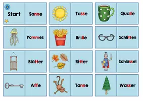 Vorschau - Spiele - Dominos "Doppelte Mitlaute" - Seite 1