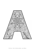 Vorschau - Arbeitsblätter - MANDALA Buchstaben A - Z AUSMALBILDER für Kinder - Seite 1