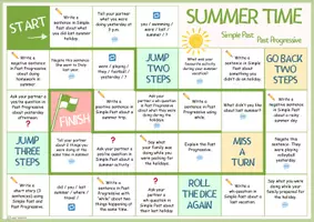 Vorschau - Spiele - Würfelspiel – Sommerferien | Simple Past & Past Progressive (Summer Time / Back to School) - Seite 1