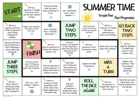 Vorschau - Spiele - Würfelspiel – Sommerferien | Simple Past & Past Progressive (Summer Time / Back to School) - Seite 2