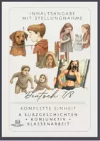 Vorschau - Unterrichtsreihen - Unterrichtseinheit Kurzgeschichte und Inhaltsangabe mit Stellungnahme: 4 verschiedene Kurzgeschichten + Konjunktiv I und II (Indirekte Rede) + Klassenarbeit - Deckblatt