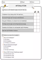 Vorschau - Arbeitsblätter - Artikulation Arbeitsblätter mit Fragen + Lösungen Deutsch DaZ AB - Seite 2