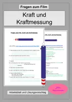 Vorschau - Arbeitsblätter - Fragen zum Film - Kraft und Kraftmessung - Deckblatt