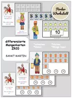 Vorschau - Arbeitsblätter - Materialpaket - SANKT MARTIN - Rechenkarten - Klammerkarten ZR15 - Figur-/Grundwahrnehmung - Klettaufgaben (TEACCH) - Seite 2