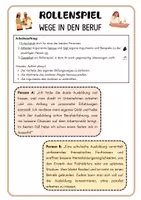 Vorschau - Aufgabenkarten - Wege in den Beruf unter Anwendung eines Rollenspiels - Deckblatt