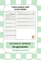 Vorschau - Arbeitsblätter - Schönes goldenes Haar Leseverständnis Kurzgeschichte - Deckblatt