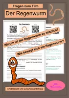 Vorschau - Arbeitsblätter - Fragen zum Film: Der Regenwurm - Deckblatt