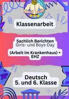 Vorschau - Fördermaterial/Inklusion - Klassenarbeit Deutsch – Sachlich Berichten - Deckblatt