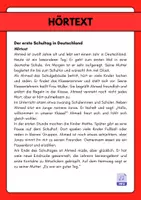 Vorschau - Arbeitsblätter - Hörverstehen DaZ: Der erste Schultag in Deutschland (mit MP3, Lösungen & Vokabelübersicht) - Seite 1