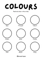 Vista previa - Hojas de trabajo - Numbers and Colours Worksheet - página 1