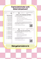 Vorschau - Stundenentwürfe - Unterrichtsentwurf Lyrik Expressionismus - Deckblatt