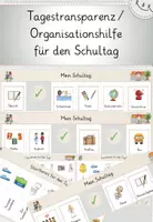 Vorschau - Fördermaterial/Inklusion - Tagestransparenz, Organisationshilfe Schultag, schulischer Ablaufplan, Klettplan, individuell einsetzbar. - Deckblatt