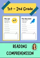 Vista previa - Hojas de trabajo - (Reading comprehension) 1st, 2nd grade - Portada