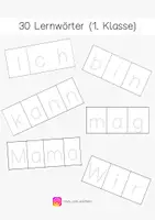 Vorschau - Arbeitsblätter - Lernwörter 1. Klasse (nach dem Marlene-Walter-Prinzip) - Deckblatt