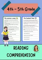 Vista previa - Hojas de trabajo - (Reading comprehension) 3rd, 4th, 5th grade - Portada