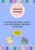 anteprima - Esercizi - Classificare parole in base alla loro origine (primitivo o derivato) - Pagina di copertina