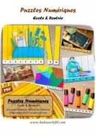 Aperçu - Apprentissages en autonomie - Puzzles Numériques - Ecole et Rentrée - Bandes blanches - Page de couverture