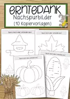 Vorschau - Anderer Materialtyp - Erntedank Nachspurbilder (10 Kopiervorlagen) - Deckblatt