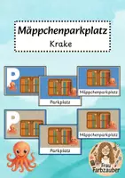 Vorschau - Bildkarten - Mäppchenparkplatz, Mäppchen Parkplatz Krake / Krakenklasse - Deckblatt