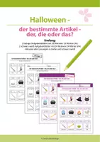 Vorschau - Arbeitsblätter - Halloween: der bestimmte Artikel - der, die oder das? - Deckblatt