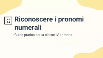 anteprima - Presentazioni / Lavagne - Riconoscere i pronomi numerali in frasi semplici - Pagina 1