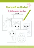 Vorschau - Mal- und Bastelvorlagen - Malspaß im Herbst: 5 Halloween Motive - Deckblatt