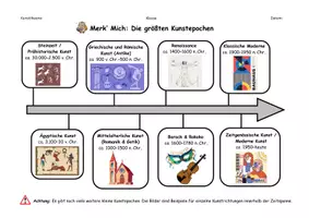 Vorschau - Merkblätter - Kunst AB: Kunstepochen - Übersicht (Klasse 5-8) - Seite 1